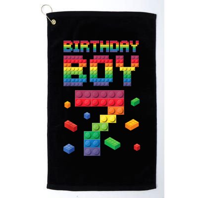 Birthday Boy 7 Years Old Seven Master Builder Building Lover Golf Towel