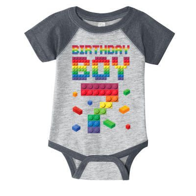 Birthday Boy 7 Years Old Seven Master Builder Building Lover Infant Baby Jersey Bodysuit