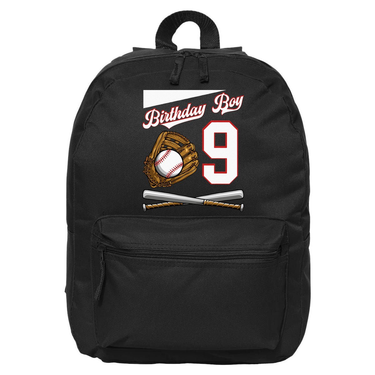 Birthday Boy 9 Party Cake Baseball Field Bat Catch Homerun 16 in Basic Backpack