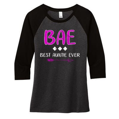 Bae Best Auntie Ever Women's Tri-Blend 3/4-Sleeve Raglan Shirt