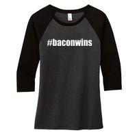 #Baconwins Women's Tri-Blend 3/4-Sleeve Raglan Shirt