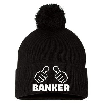 Banker Pom Pom 12in Knit Beanie