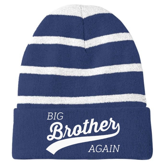 Big Brother Again Design With Arrow And Heart Striped Beanie with Solid Band