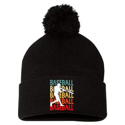 Baseball Pom Pom 12in Knit Beanie