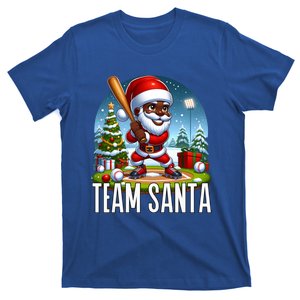 Baseball Black African American Santa Claus Christmas Pjs Gift T-Shirt