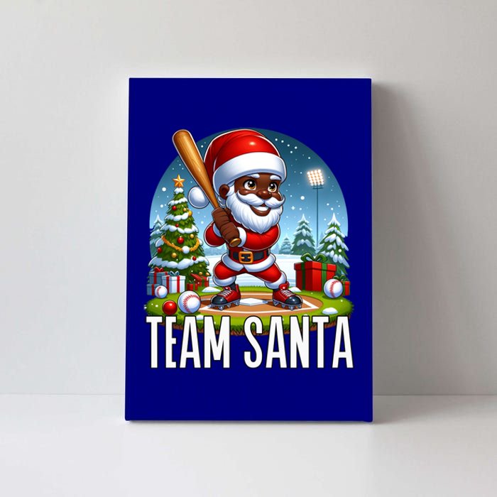 Baseball Black African American Santa Claus Christmas Pjs Gift Canvas