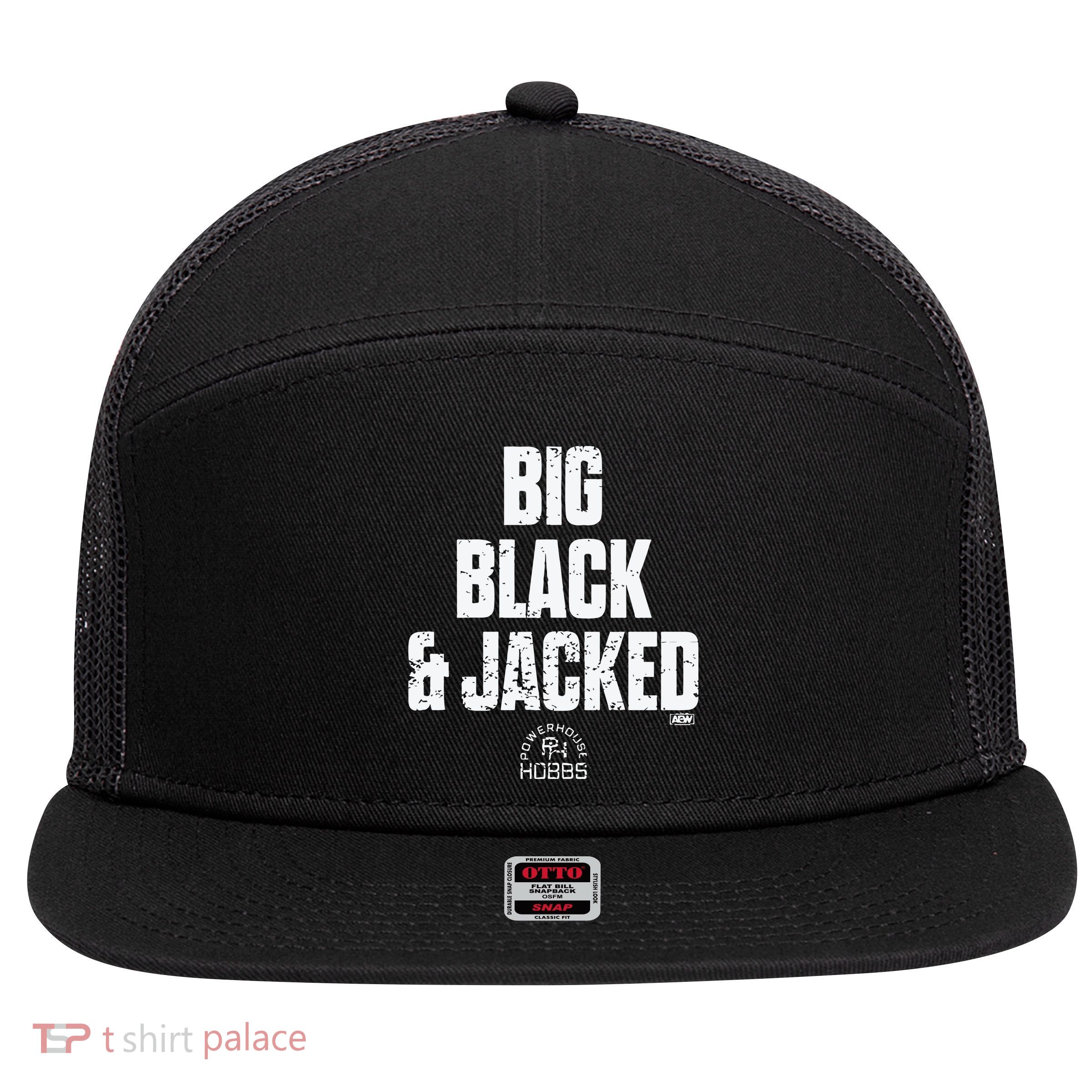 Big Black And Jacked 7 Panel Mesh Trucker Snapback Hat