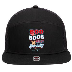 Boo Boos Are My Specialty School Pediatric Nurse Cute Gift 7 Panel Mesh Trucker Snapback Hat