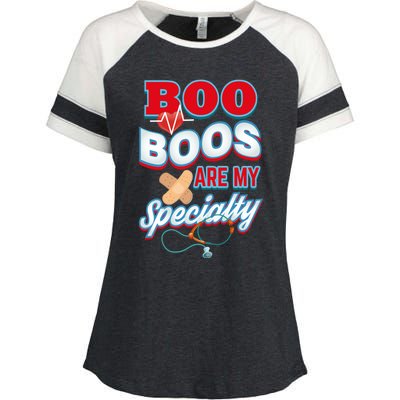 Boo Boos Are My Specialty School Pediatric Nurse Cute Gift Enza Ladies Jersey Colorblock Tee