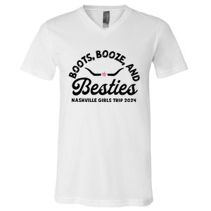 Boots Bozze And Besties Nashville Girl Trip 2024 V-Neck T-Shirt