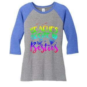 Beaches Booze And Besties Girls Trip Friends Bff Funny Gift Women's Tri-Blend 3/4-Sleeve Raglan Shirt