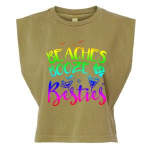 Beaches Booze And Besties Girls Trip Friends Bff Funny Gift Garment-Dyed Women's Muscle Tee