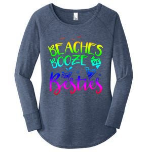 Beaches Booze And Besties Girls Trip Friends Bff Funny Gift Women's Perfect Tri Tunic Long Sleeve Shirt