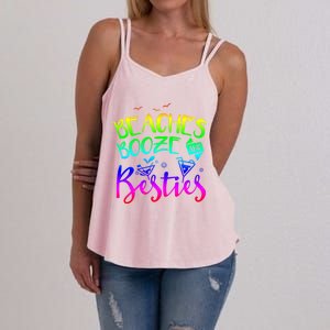 Beaches Booze And Besties Girls Trip Friends Bff Funny Gift Women's Strappy Tank