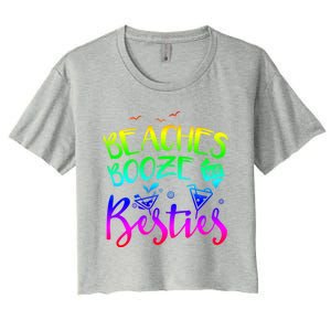 Beaches Booze And Besties Girls Trip Friends Bff Funny Gift Women's Crop Top Tee