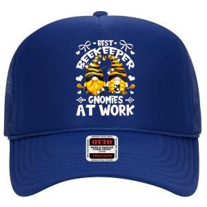 Best Beekeeper And Cute Honey Bee Gnomes Gift High Crown Mesh Back Trucker Hat