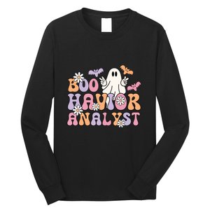 Boo Behavior Analyst Retro Halloween ABA Therapist BCBA Gift Long Sleeve Shirt