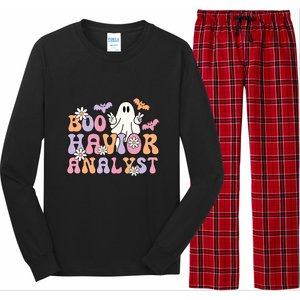 Boo Behavior Analyst Retro Halloween ABA Therapist BCBA Gift Long Sleeve Pajama Set