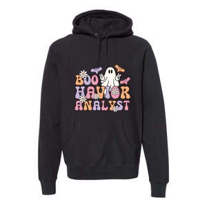 Boo Behavior Analyst Retro Halloween ABA Therapist BCBA Gift Premium Hoodie