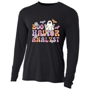 Boo Behavior Analyst Retro Halloween ABA Therapist BCBA Gift Cooling Performance Long Sleeve Crew