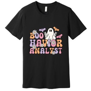 Boo Behavior Analyst Retro Halloween ABA Therapist BCBA Gift Premium T-Shirt