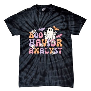 Boo Behavior Analyst Retro Halloween ABA Therapist BCBA Gift Tie-Dye T-Shirt