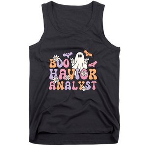 Boo Behavior Analyst Retro Halloween ABA Therapist BCBA Gift Tank Top