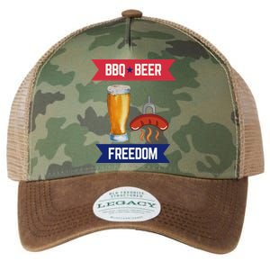 Bbq Beer And Freedom Patriotic 4th Of July Design Gift Legacy Tie Dye Trucker Hat