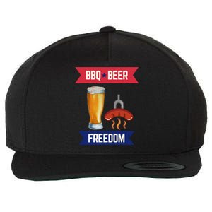 Bbq Beer And Freedom Patriotic 4th Of July Design Gift Wool Snapback Cap