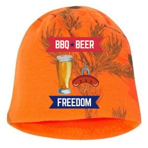 Bbq Beer And Freedom Patriotic 4th Of July Design Gift Kati - Camo Knit Beanie