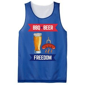 Bbq Beer And Freedom Patriotic 4th Of July Design Gift Mesh Reversible Basketball Jersey Tank