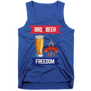 Bbq Beer And Freedom Patriotic 4th Of July Design Gift Tank Top