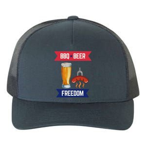 Bbq Beer And Freedom Patriotic 4th Of July Design Gift Yupoong Adult 5-Panel Trucker Hat