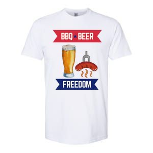 Bbq Beer And Freedom Patriotic 4th Of July Design Gift Softstyle CVC T-Shirt