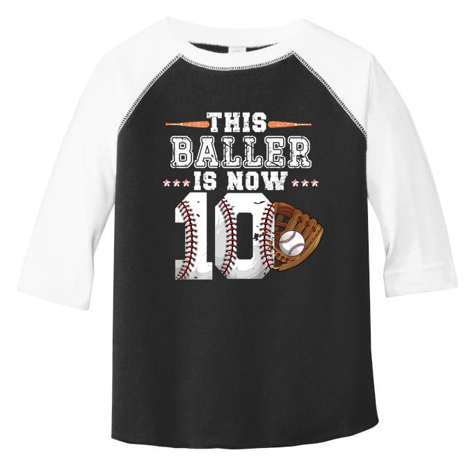 Baseball Birthday Age 10 Sports Themed Birthday Toddler Fine Jersey T-Shirt