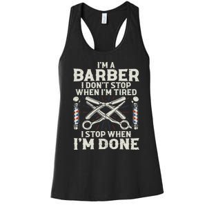 Best Barber Art For Men Male Hairstylist Barbershop Lover Women's Racerback Tank