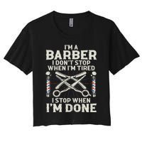 Best Barber Art For Men Male Hairstylist Barbershop Lover Women's Crop Top Tee