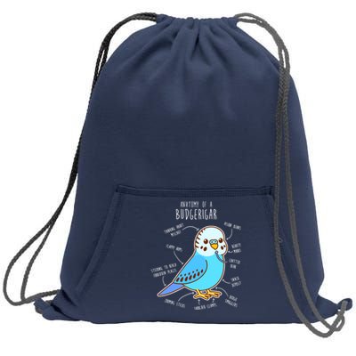 Blue Budgie Anatomy Sweatshirt Cinch Pack Bag