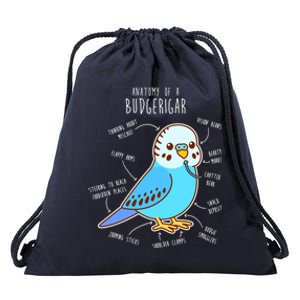 Blue Budgie Anatomy Drawstring Bag