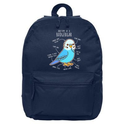 Blue Budgie Anatomy 16 in Basic Backpack