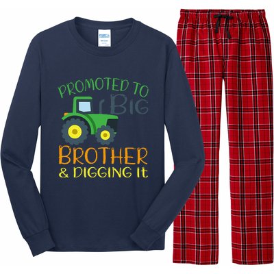 Big Brother Announcement Big Brother With Tractor Long Sleeve Pajama Set