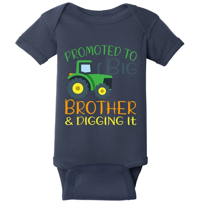 Big Brother Announcement Big Brother With Tractor Baby Bodysuit