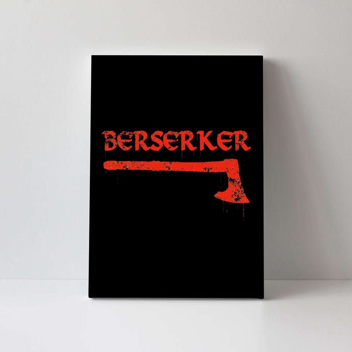 Berserker Bloody Axe Norse Viking Warrior Canvas