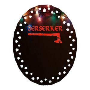 Berserker Bloody Axe Norse Viking Warrior Ceramic Oval Ornament