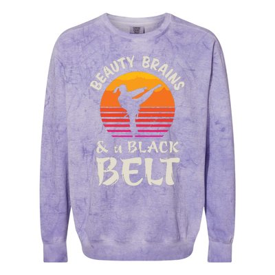 Beauty Brains And A Black Belt Karate Girl Martial Arts Gift Colorblast Crewneck Sweatshirt