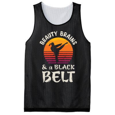 Beauty Brains And A Black Belt Karate Girl Martial Arts Gift Mesh Reversible Basketball Jersey Tank