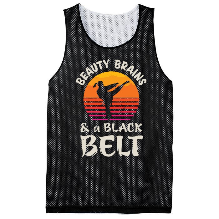 Beauty Brains And A Black Belt Karate Girl Martial Arts Gift Mesh Reversible Basketball Jersey Tank