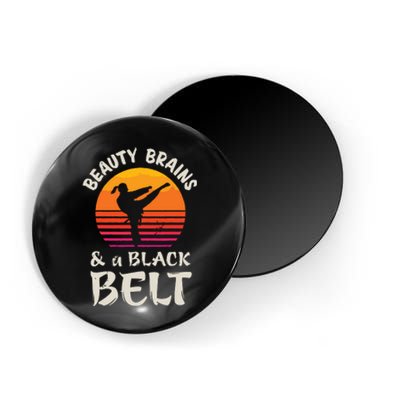 Beauty Brains And A Black Belt Karate Girl Martial Arts Gift Magnet