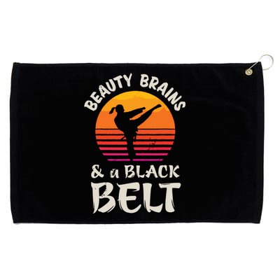 Beauty Brains And A Black Belt Karate Girl Martial Arts Gift Grommeted Golf Towel