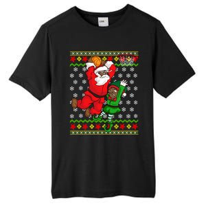 Basketball Black African American Santa Claus Dunk Elf Cool Gift Tall Fusion ChromaSoft Performance T-Shirt